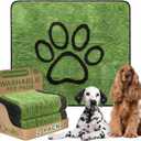 Qeils Reusable Dog Pee Pads, 2 Pack Super Absorbent & Leakproof Washable Puppy Pads with Soft Green Top Layer, for Potty Training, Crates, Couch, Car Seats & Pet Beds, 48"x 48"
