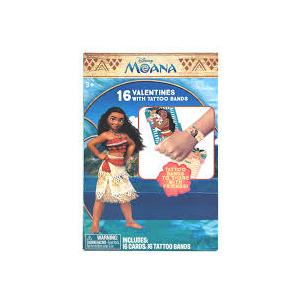 Disney Moana Valentines With Tattoo Arm Bands, 16 ct - 2 Pack