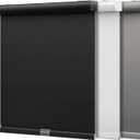 SMONTER Cordless Blackout Roller Shades for Windows- Room Darkening Roller Blinds with Valance, High Shading & UV Protection, 20" W x 72" H, Black