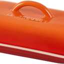 Le Creuset Stoneware Heritage Butter Dish, Flame (8.3" x 4.1" x 3")
