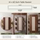 2 x Solino Home Linen Table Runner 48 Inches - 100% Pure Linen Coco Brown and White Buffalo Check Short Table Runner 14 x 48 Inch Ideal for Dresser and Coffee Tables
