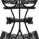 Avidlove Lingerie Bodysuit For Women Floral Lace Teddy Underwired One Piece Babydoll Mini Babydoll, Small
