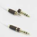3.5mm 1/8" TRS Male and 6.3mm 1/4" Adapter to 4.4mm Balanced Female Headphone Audio Adapter Walnut Wood Shell Cable 8 Cores 6N OCC Copper Single Crystal Silver Plated Wire