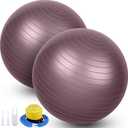Leyndo 2 Pcs Yoga Ball Exercise Ball Large 26 Inch Exercise Anti Burst Birthing Fitness Ball with Pump, 26 Inches/ 65 cm for Improved Posture, Balance, Yoga, Pilates, Training (Rose)