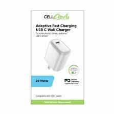 Cell Candy Adaptive Fast Charging USB C Wall Charger 20W