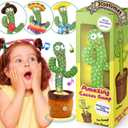 Dancing Cactus, Talking Cactus Toy for Baby Cactus Toy Mimic Voice Recording Repeats What You Say | Gift for Toddlers/Kids (Rechargeable) (Rechargeable with 3 Costumes)