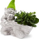 The Joy of Gardening Mossy Planter Gnome Statue
