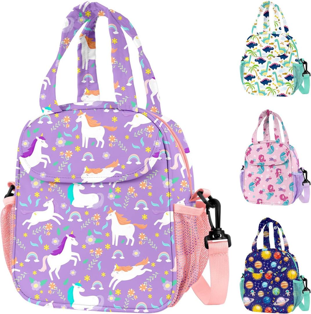 Lunch Bag for Kids Insulated Lunch Boxe for Girls Boys Small Reusable Cooler Tote Lunchbox Back to School Cute Lunchbag for Teens (unicorn)