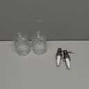 GLADPURE Soap Dispenser - 2 Pack, 12 Oz Clear Diamond Design Glass Refillable Hand Soap Dispensers; with 304 Rust Proof Stainless Steel Pump, Lotion Dispensers for Kitchen, Bathroom (Silver)