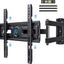 Pipishell Full Motion TV Wall Mount for Most 26-65 inch Flat & Curved TVs up to 77 lbs, Adjustable Bracket Height, Corner TV Mount with Single Articulating Arm, Max VESA 400x400mm, PIMF9