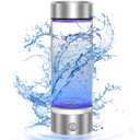 Hydrogen Water Bottle, Portable Rechargeable Hydrogen Water Bottle Generator [Gifts for Him Her], Hydrogen Water Machine for Home Travel Office Exercise (Silver)