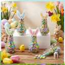 LemonRoad 172 Pcs/24 Sets Easter Craft Kit, DIY Bunny Easter Candy Containers, Fillable Plastic Light Bulb Candy Jar Kit Lightbulb Ornaments for Party Favors Home Activities Spring Gift