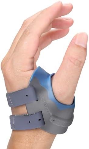 Velpeau CMC Thumb Brace for Osteoarthritis - with Shape-memory Restriction Splint, CMC Joint Stabilizer, Basal Thumb Arthritis Pain Relief and Support for Women and Men (Blue, Left Hand, Medium)