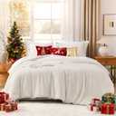 Litanika Comforter Set, Lightweight Solid Bedding Comforter Set, Fluffy Down Alternative Bed Set, Beige, Super King Plus