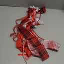 Assorted Ribbon Bow for Wreath, Large Red Velvet Bow, Clip-On Fall Decorative Ribbon Sash Bundle Wreath Making Supplies for Thanksgiving Christmas Holiday Front Door Decor Xmas Outdoor Decorations