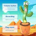 Rechargeable Baby Toys 3-6 6-12 12-18 Months Dancing Talking Cactus, Toddler Boys Girls Gifts for 2 3 4 5 6 7 8 9 10 Month Old Baby Toy Singing Mimicking Recording Repeating and 120 English Songs