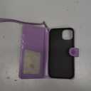 Wallet Case for iPhone 13,[RFID Blocking] 3 Card Holder Stand with Credit Card Slot PU Leather Magnetic Protective Flip Cover for iPhone 13(Purple)