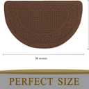 Half Round Indoor Door Mat 18"X30",Non Slip Machine Washable Entryway Rug for Front/Back Door,Half Circle Absorbent Low Profile Entrance Floor Mat Welcome Mat for Muddy Shoes and Paws-Brown