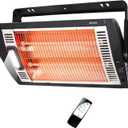 Shinic Garage Heater, 1500W Ceiling Mounted Shop Heater with Remote Control, 5 Mode Settings, 90 Tilting, Overheat Protection & ETL Listed for Indoor/Outdoor Use,Black