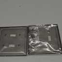 2-Pack Double Toggle Light Switch Cover Plate, Pearls Decorative Dual Switch Plate Covers, Antique Brass 2 Gang Metal Wall Plate, Corrosion Resistant