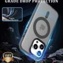 aoub for iPhone 15 Pro Case, Compatible with MagSafe, Rugged Sturdy Shockproof Protection Bumper, Magnetic Phone Case for iPhone 15 Pro, Classic Hybrid Clear Case, Black