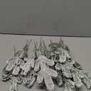 20PCS Frosted Artificial Pine Needles Branches 10.6 Inches Christmas Fake Snowy Pine Picks Twigs Winter Sprays Greenery Stems for Christmas Tree DIY Garlands Wreaths Crafts Home Holiday Decorations (White)