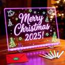 LED Note Board with 7 Colors, LED Drawing Board for Kids, Includes Adapter, 7 Markers, Soft Cloth, Hanging Chain, Christmas Gift (2025 Upgrade Edition)