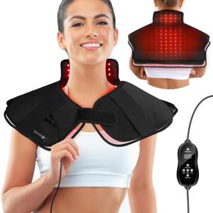 CooCoCo Corded Red Light Therapy for Neck Shoulder Pain Relief, Wearable Light Therapy Pad for Body, 660nm&850nm Red Light Wrap with Pulse, Gift for Men Women (23.62'' * 17.32'' * 0.2'')