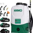 KIMO 4.3 Gal Backpack Sprayer Battery Powered w/ 2PCS 2.0Ah Battery, 73PSI Adjustable Pressure, 6 Nozzles, 31" Telescopic Wand, Padded Shoulder Strap, No Pump Needed Electric Weed Sprayer for Planting