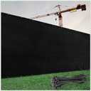 ColourTree 4' x 50' Black Fence Privacy Screen Windscreen Cover Fabric Shade Tarp Netting Mesh Cloth - Commercial Grade 170 GSM - Cable Zip Ties Included - We Make Custom Size (Black 2nd Generation)