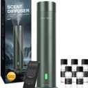 Waterless Diffuser Starter Kit with 5 Scent Oils - Cold Air Diffuser Machine for Home, Hotels and Large Room, 1000 Sq.Ft Coverage Hotel Scent Essential Oil Diffuser, Remote Control, 4.05 Oz, Green