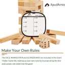 ApudArmis 54 PCS Tumble Timber Set [Up to 3.2FT], Pine Wooden Tumble Tower Game with Dice and Scoreboard Set - Classic Block Stacking Board Game for Teens Adults