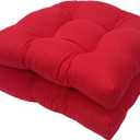 Indoor/Outdoor Wicker Chair Cushions Set of 2 Waterproof Rocking Chair Cushion Pad,2 Pieces 18.5in*18.5in Round Corner Patio Chair Cushion Red