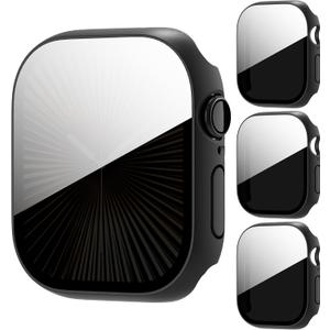 3-Pack Privacy Anti Spy Case for Apple Watch Series 10/11 46mm, Protective Face Cover with Anti-Peeping Tempered Glass Screen Protector, Ultra Thin Hard PC Bumper Cover for iwatch 46mm