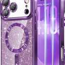 Meifigno Designed for iPhone 17 Pro Max Case 6.9", Compatible with MagSafe, Surround Raised Lens Protection for 17 ProMax Case, Deep Purple