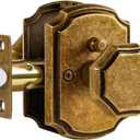 1 Pack Antique Brass Door Knobs Interior Privacy Door Knob with Lock for Bedroom and Bathroom,Zinc Alloy