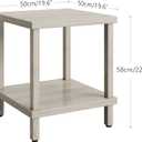 MMEOLUOOK Large End Table Square Side Table Modern Sofa Table 20 Inch Industrial Coffee Table NightStand with 2-Tier Storage Shelf for Living Room Bedroom Oak Grey MLBZ06Z