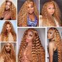 Color 27 Bundles Human Hair Blonde Deep Wave Bundle 30 Human Hair 3 Bundles 24 26 28 Inch P27/30 Deep Wave Bundle Hair Extensions