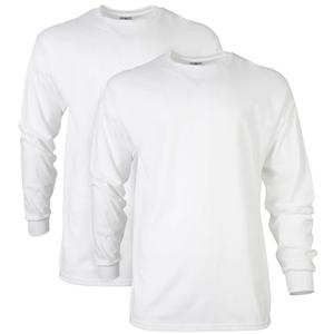 Gildan Men's Ultra Cotton Long Sleeve T-Shirt, Style G2400, Multipack, White (2-Pack), 3X-Large One Is Pre-owned