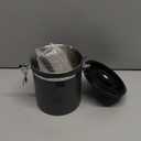 INFTYLE Coffee Canister with Airtight Lid, 22oz, 60 fl oz White, Stainless Steel Air Tight Lid Container with Date Tracker and Scoop Food Storage Jar for Grounds Coffee, Beans, Flour, Cereal (Black)