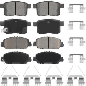 Front Ceramic & Rear Semi-Metallic Brake Pads Set for Honda Accord 2013-2017 Except LX LX-S, Select Models, 8PCS
