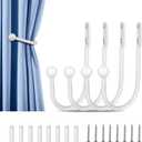 2 x 4 PCS Curtain Holdbacks, Wall Mounted Drapery Tiebacks Simple Style, White