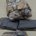 Drucon Blue Paisley Comforter Set Queen, 7 Pieces Bed in a Bag Boho Comforter Soft Microfiber Blue Paisley Bedding(1 Comforter, 1 Flat Sheet, 1 Fitted Sheet, 2 Pillow Shams, 2 Pillowcases)