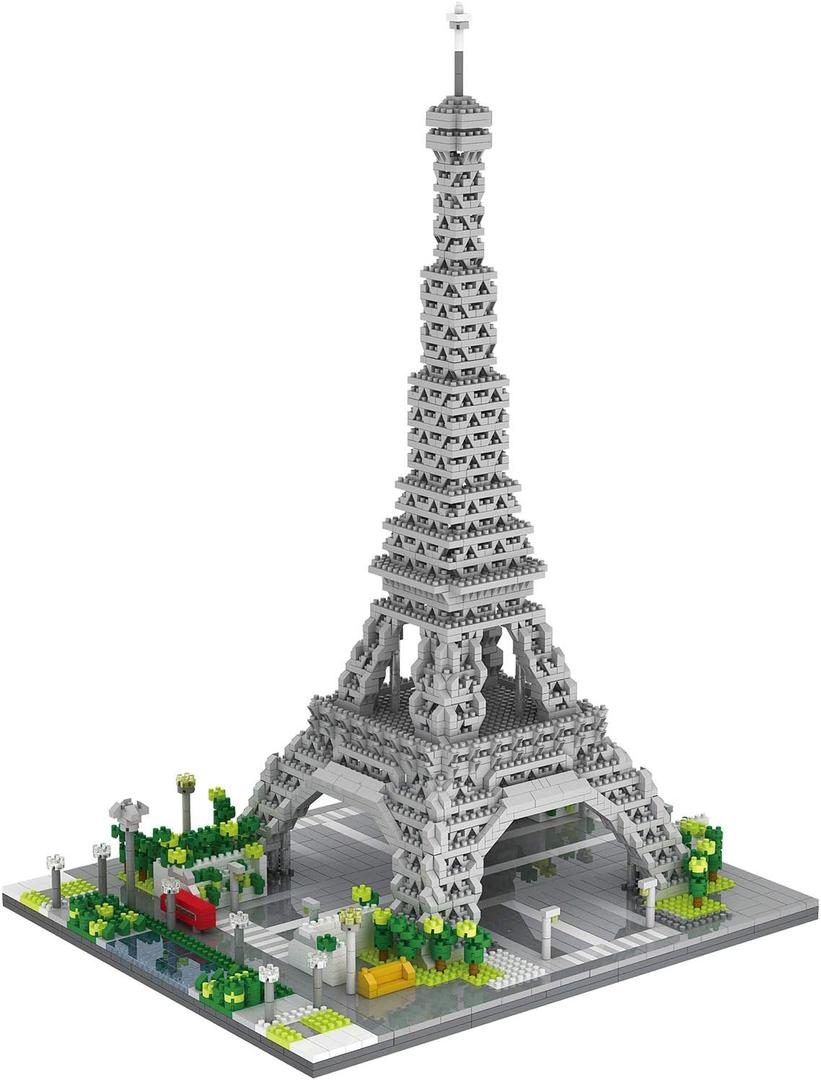 dOvOb Architecture Eiffel Tower Micro Blocks Set, 3369 Pieces Mini Bricks 3D Puzzle Toy, Gift for Adults and Kids