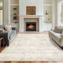 Art&Tuft Washable Rug, Anti-Slip Backing Abstract Area Rugs, Stain Resistant Rugs for Living Room, Foldable Machine Washable Area Rug(01-Beige, 5'x7')