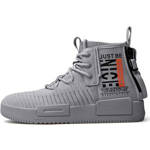 RUNMAXX Mens Fashion Walking Lace Up High Top Shoes Stylish Running Athletic Casual Sneaker (12.5, Grey)