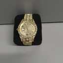 Mens Big Rocks with Roman Numerals Fully Iced Out Colorful Dial Watch (Diamond Gold)