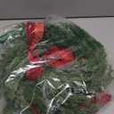 Artificial Norfolk Pine & Cedar Christmas Wreath with Velvet Bow – Real Touch Faux Greenery Holiday Front Door Decoration for Indoor Outdoor Use