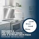 24" x 30" Reversible Metal Backsplash Matching screws | Compatible with Broan-NuTone SP3004 - Ultra Flat and Flushed Metal Panel Splatter Guard for Stovetop Easy Installation