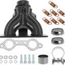 Exhaust Manifold with Exhaust Pipe Donut Gasket Spring Rebuild Kit Replace 1262138-489 5811511 for Polaris Ranger Crew 800 HD 800 XP 800 Ranger 800